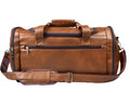 Leather Duffle Bag With Shoe Compartment - Brown