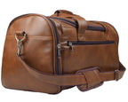 Leather Duffle Bag With Shoe Compartment - Brown