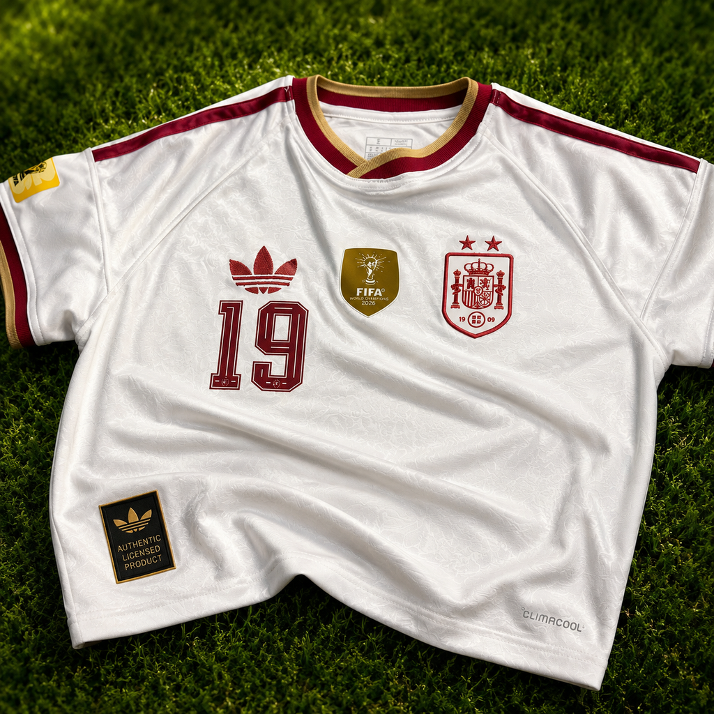 Spain Home Jersey 2026 White | Lamine Yamal #19 Football Shirt | Premium Quality | Climacool Edition