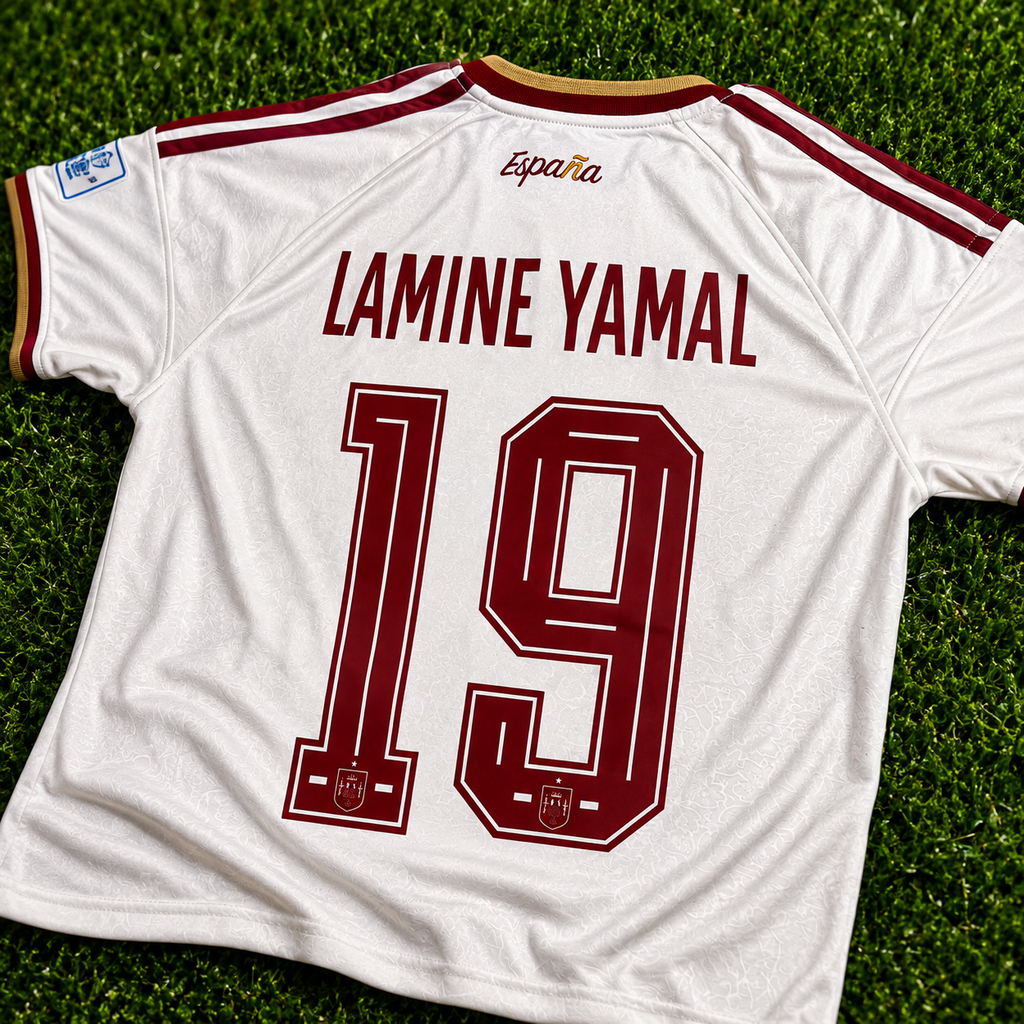 Spain Home Jersey 2026 White | Lamine Yamal #19 Football Shirt | Premium Quality | Climacool Edition