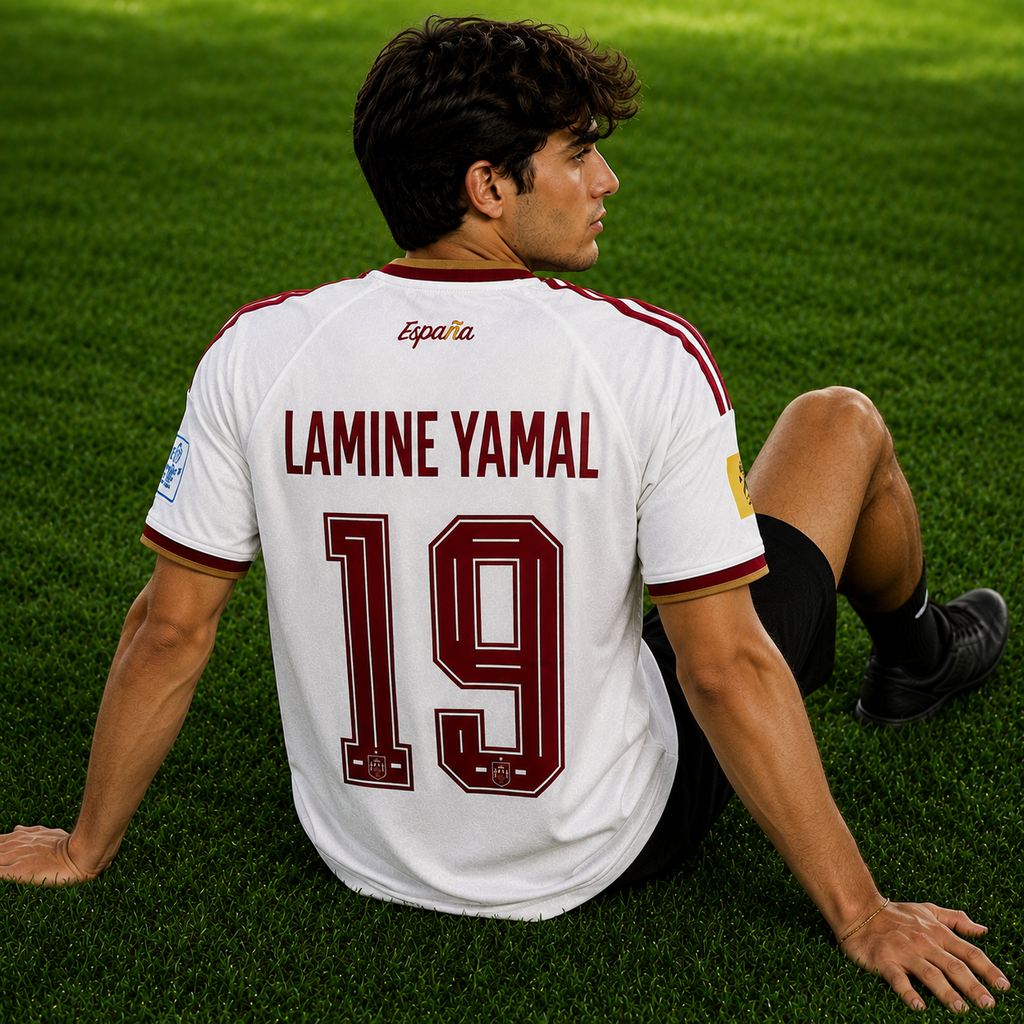 Spain Home Jersey 2026 White | Lamine Yamal #19 Football Shirt | Premium Quality | Climacool Edition