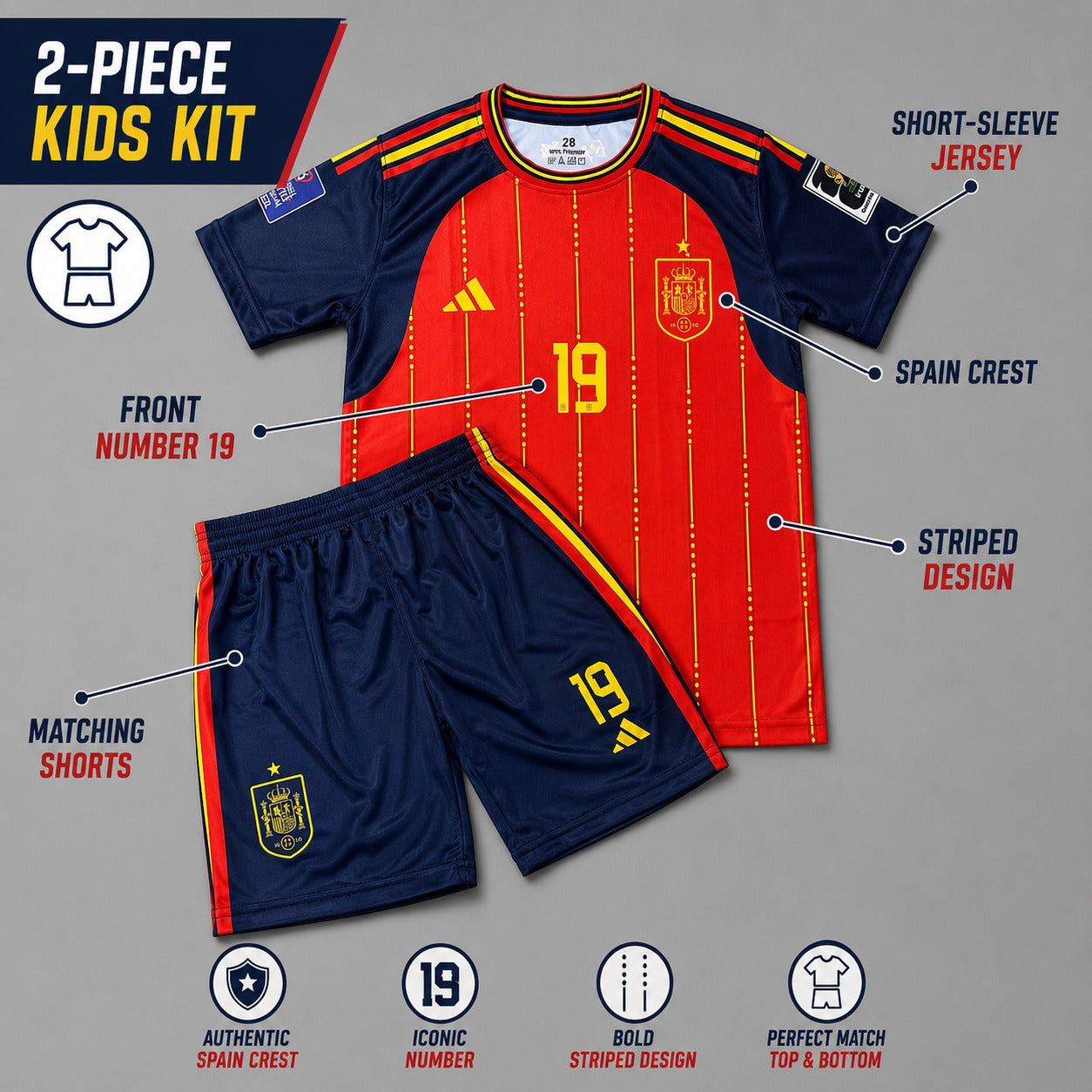 Spain - World Cup Home kits For Kids