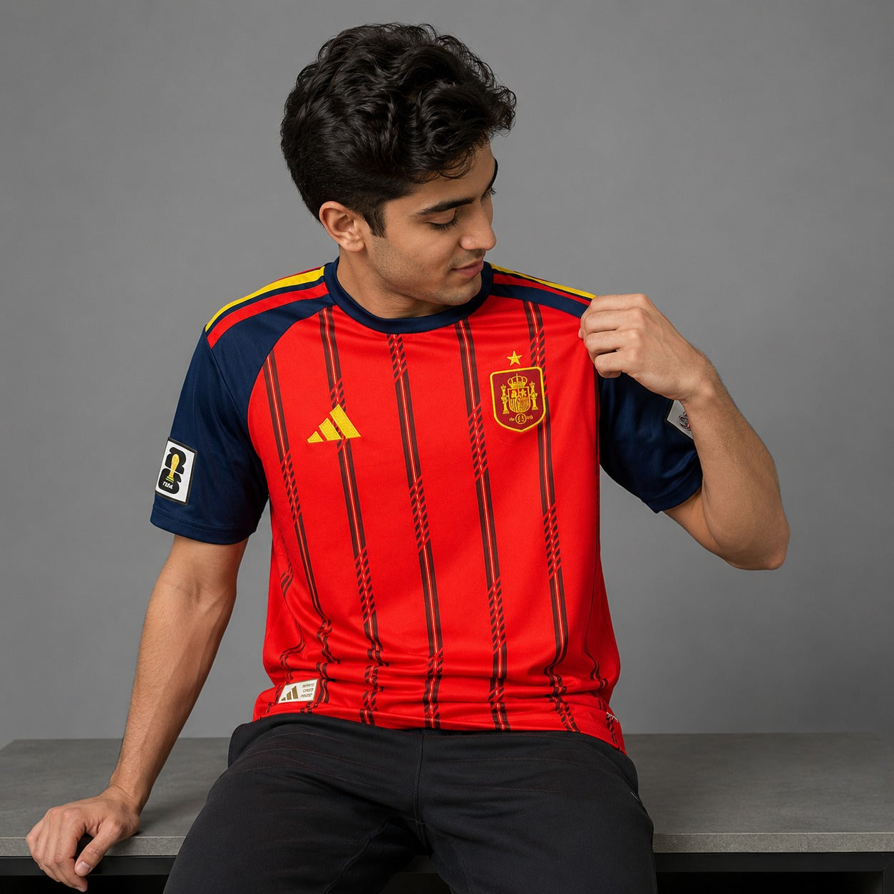 Spain - Embroidered World Cup Home Jersey