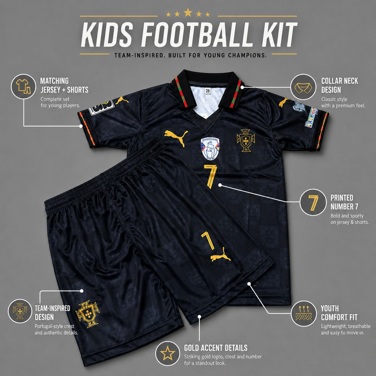 Portugal - World Cup Away kits For Kids