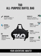 T60 Backpack 2 in 1 with Shoe Compartment - Black